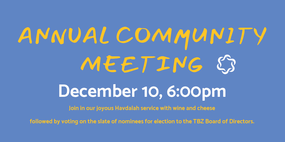 Community Meeting (in person and Zoom)