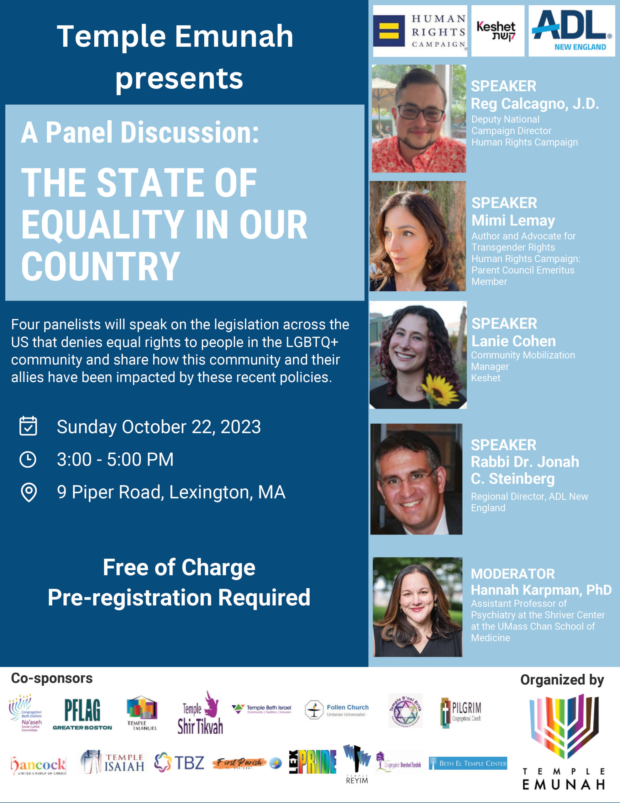 A Panel Discussion: The State of Equality in Our Country (in person)