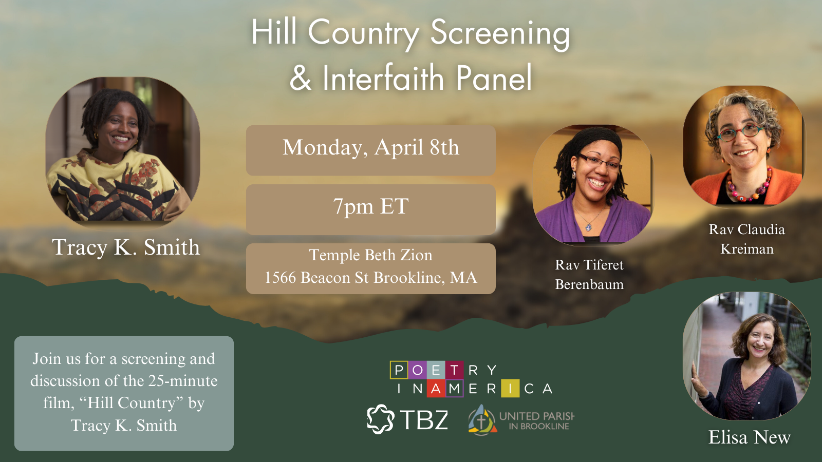 Poetry in America Screening and Conversation with TBZ Member Lisa New and Tracy K. Smith (in person and online)