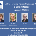 GBIO Housing Justice In-District Meeting with Legislators (in person)