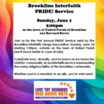 Brookline Interfaith PRIDE! Service (in person)